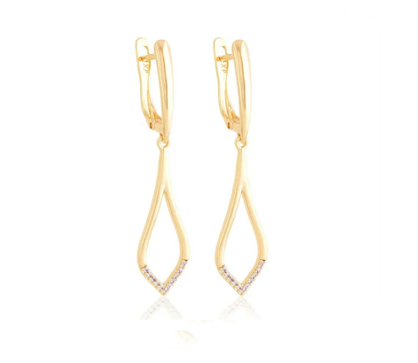 Kolczyki deltoid cyrkonie 42952