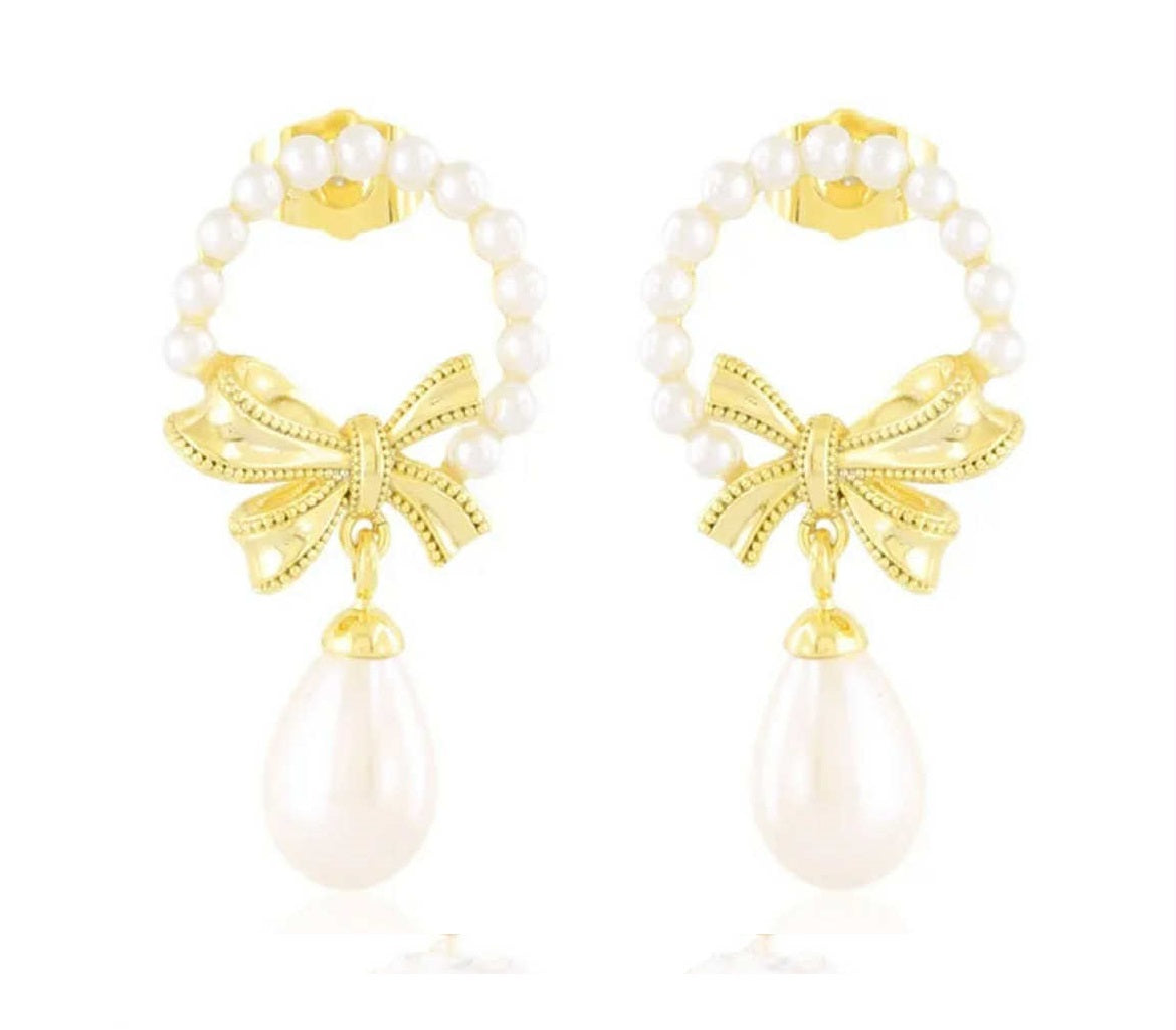 Kolczyki okrągły wieniec perła 40396