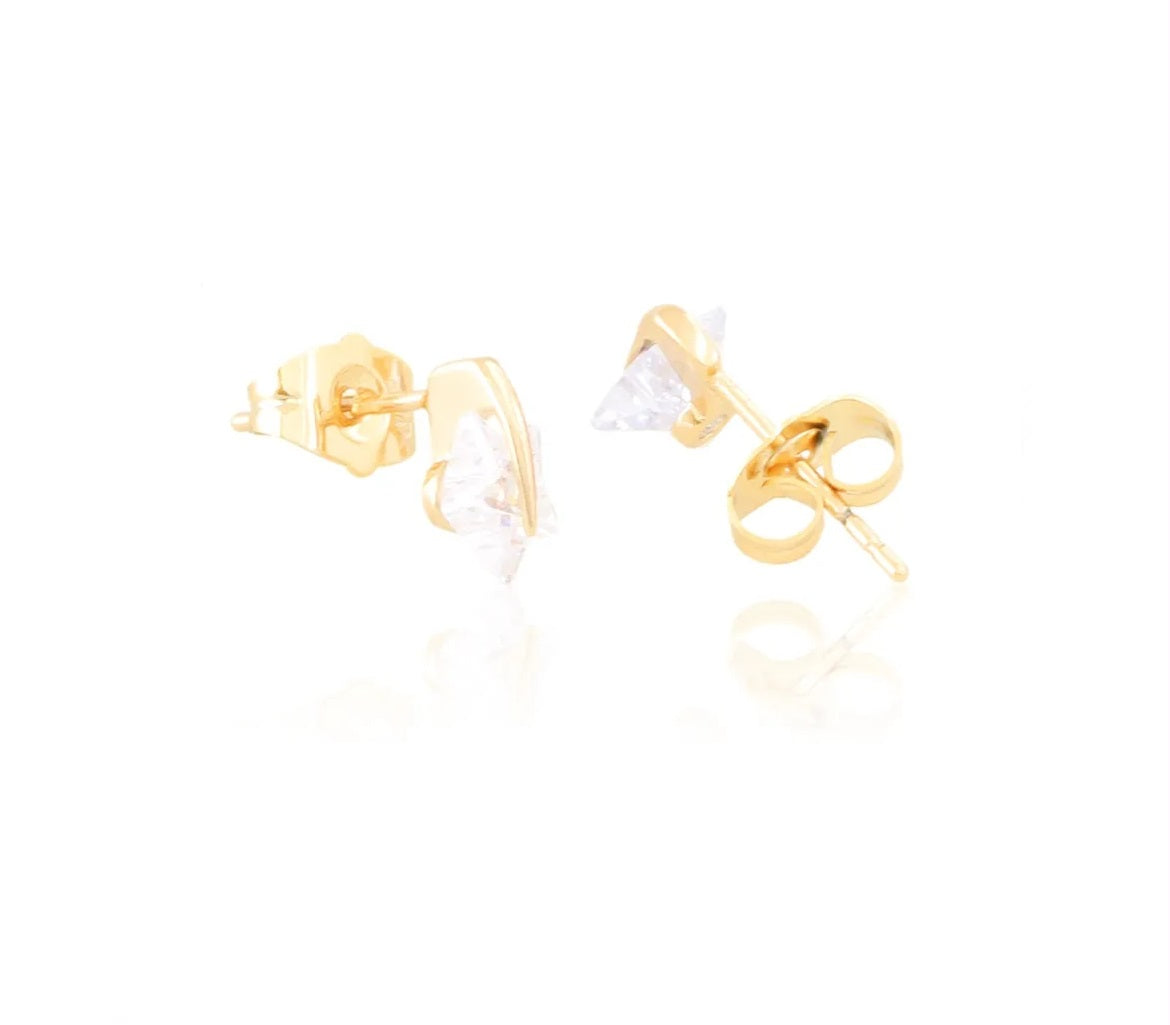 Kolczyki sztyft gwiazdka biały 32047