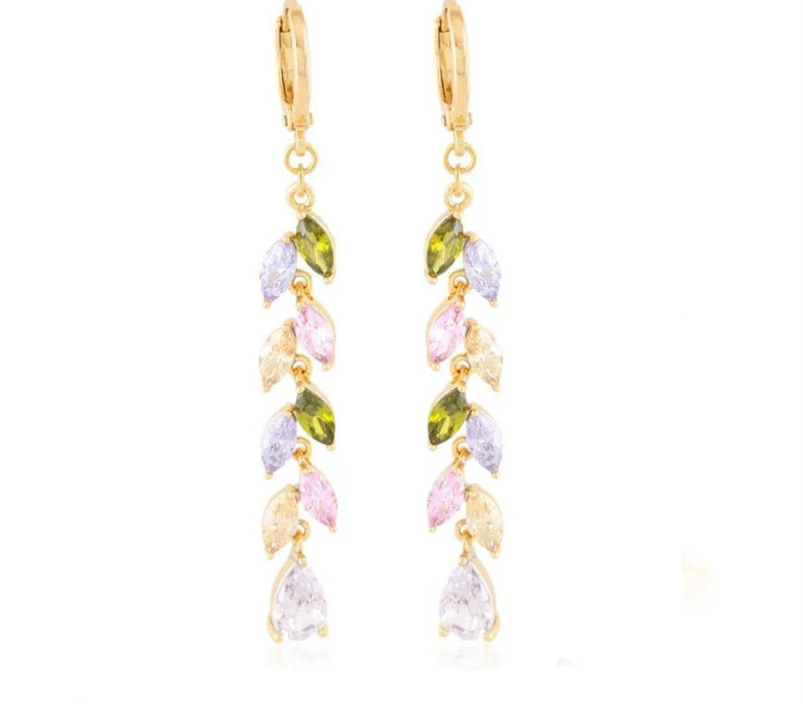 Kolczyki listki multikolor 40919