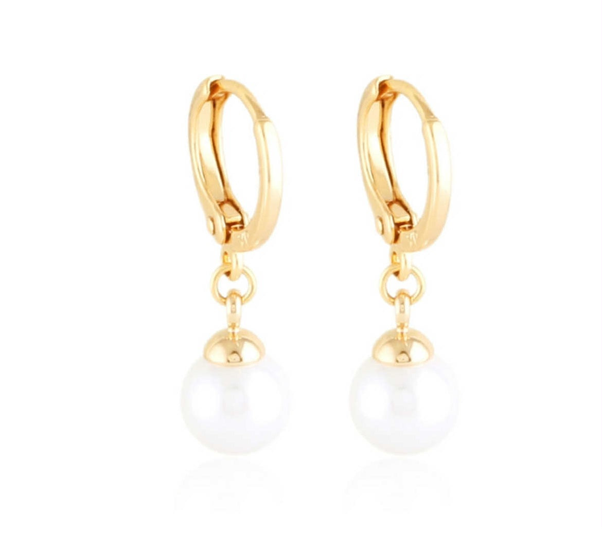 Kolczyki wisząca perła 46039