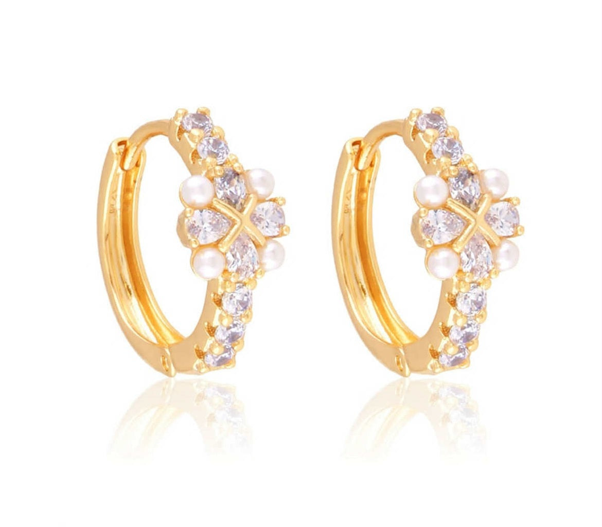 Kolczyki perła i cyrkonia 44601