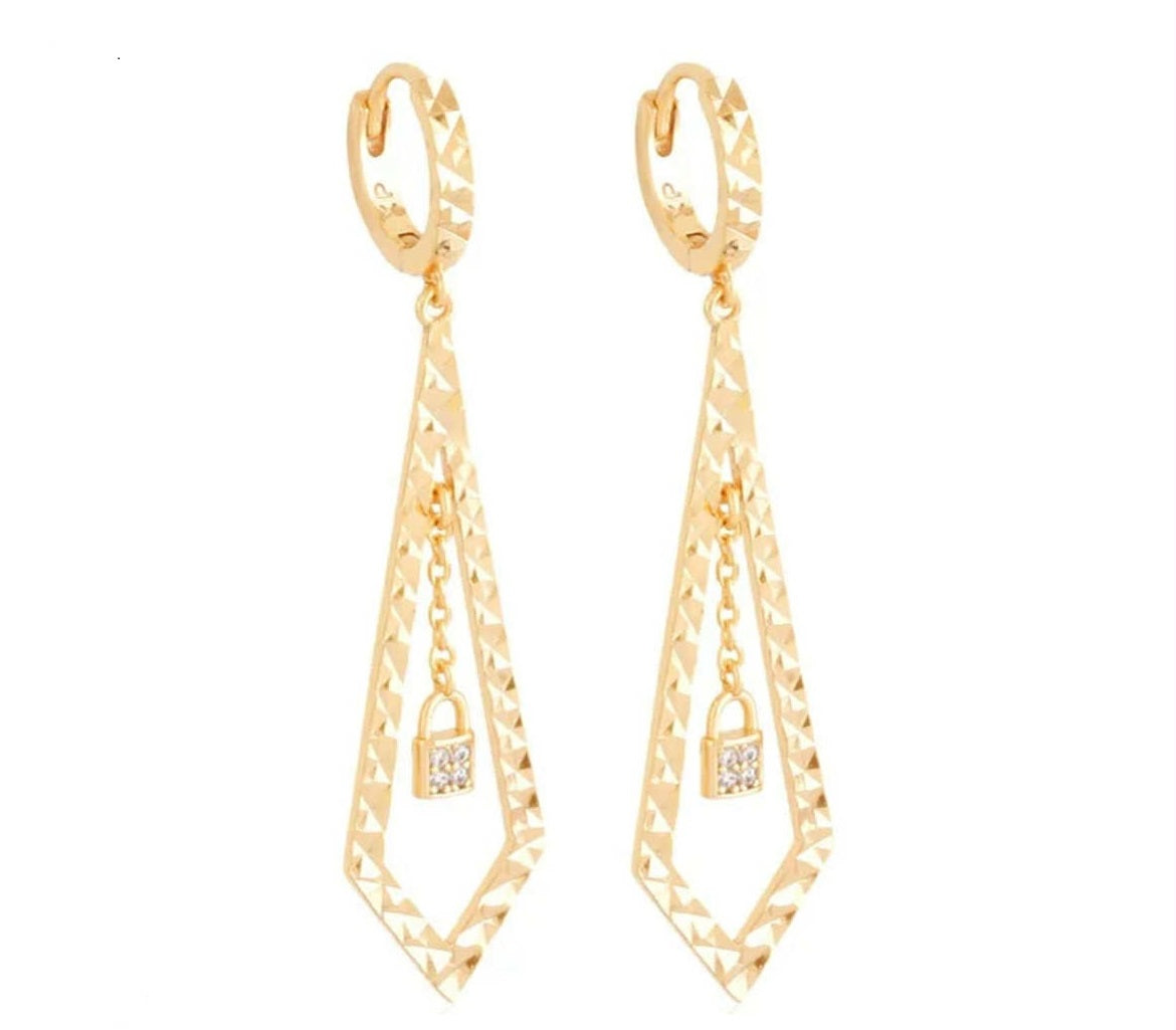 Kolczyki wiszące kłódka 42769