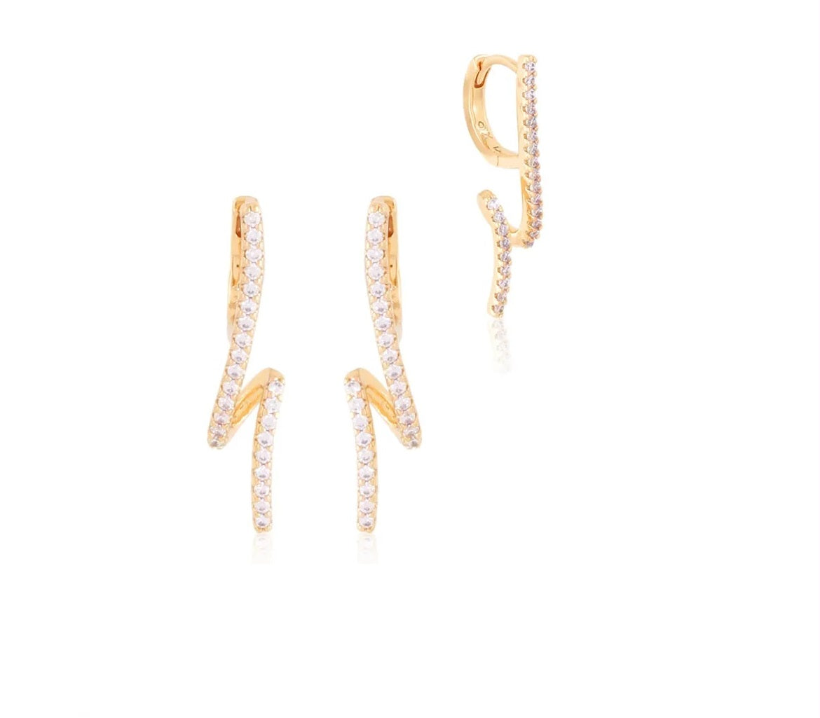 Kolczyki nowoczesne z cyrkoniami 37530