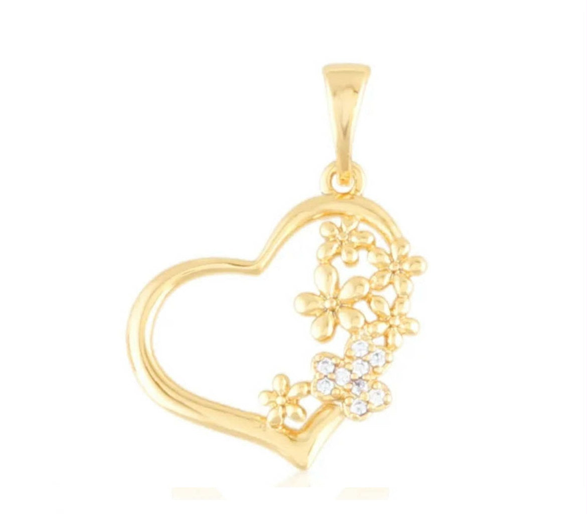 Zawieszka serce z kwiatami 4091